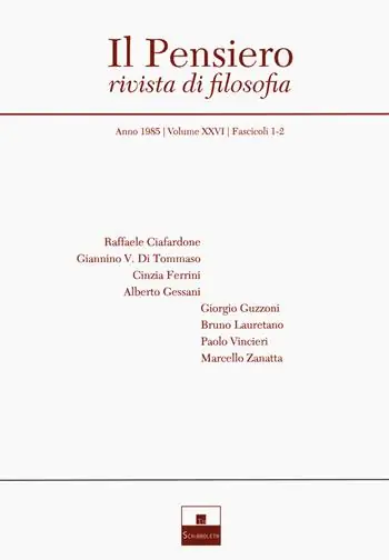 Hete Deal Il pensiero. Rivista di filosofia (1985)